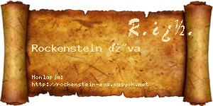 Rockenstein Éva névjegykártya